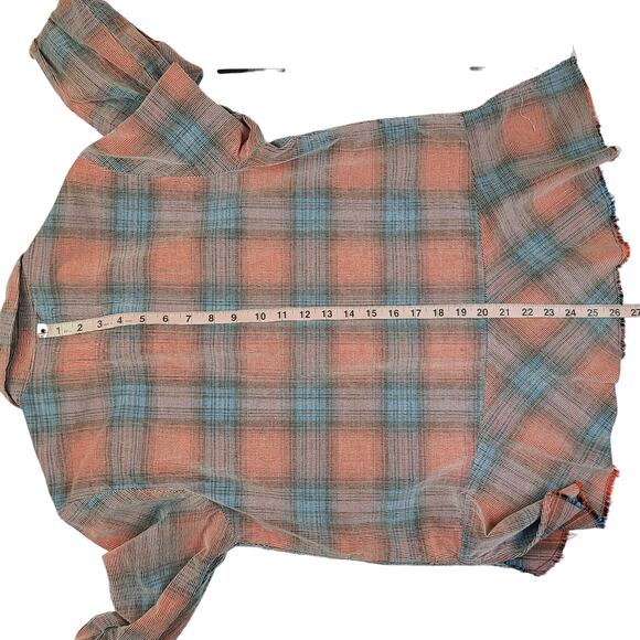 Womens We The Free Shirt Size Medium Button Down Clarissa Plaid Peplum Corduroy - Picture 4 of 6